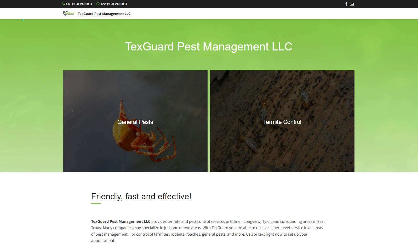 TexGuard Pest Management landing page